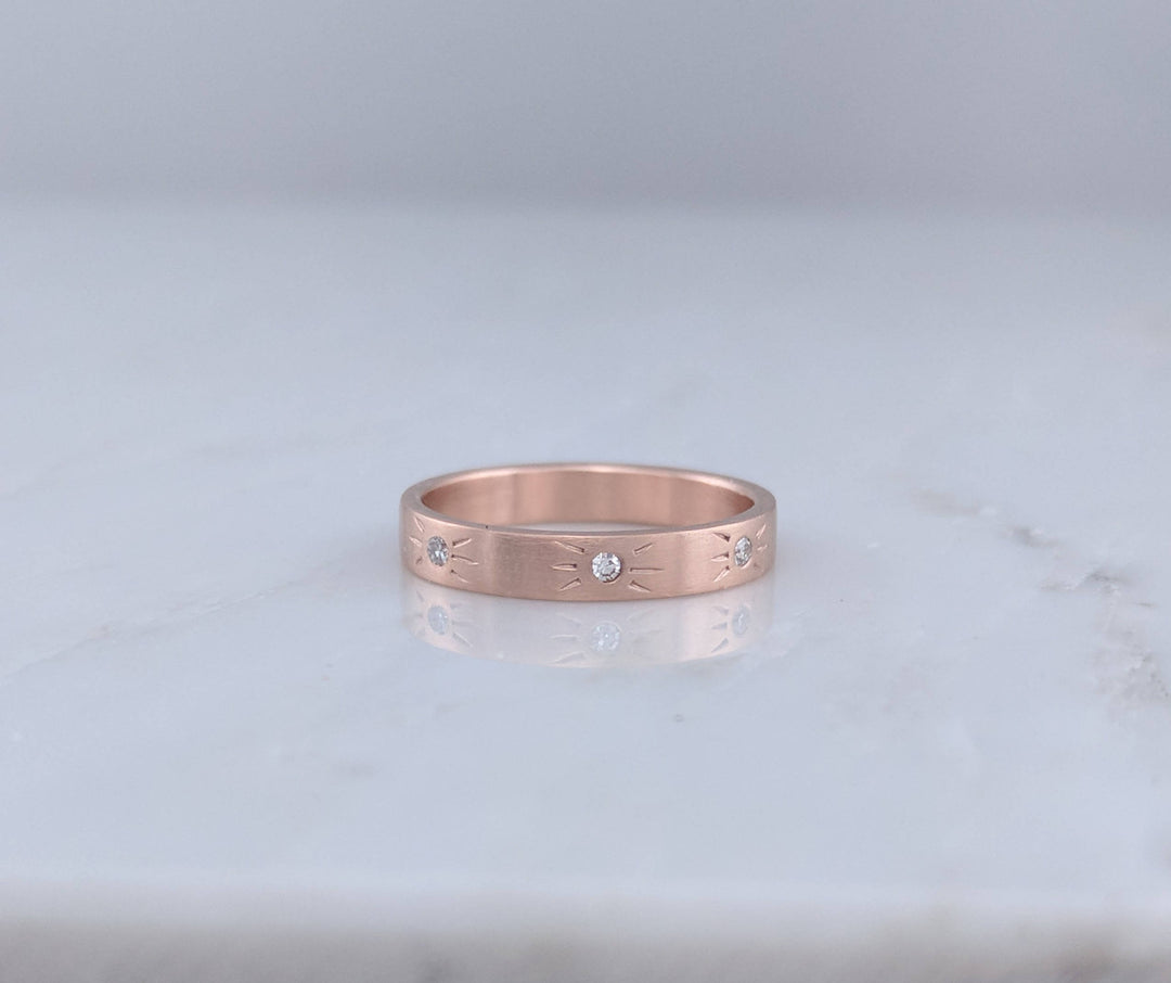 Starburst Diamond Band in 14K Rose Gold