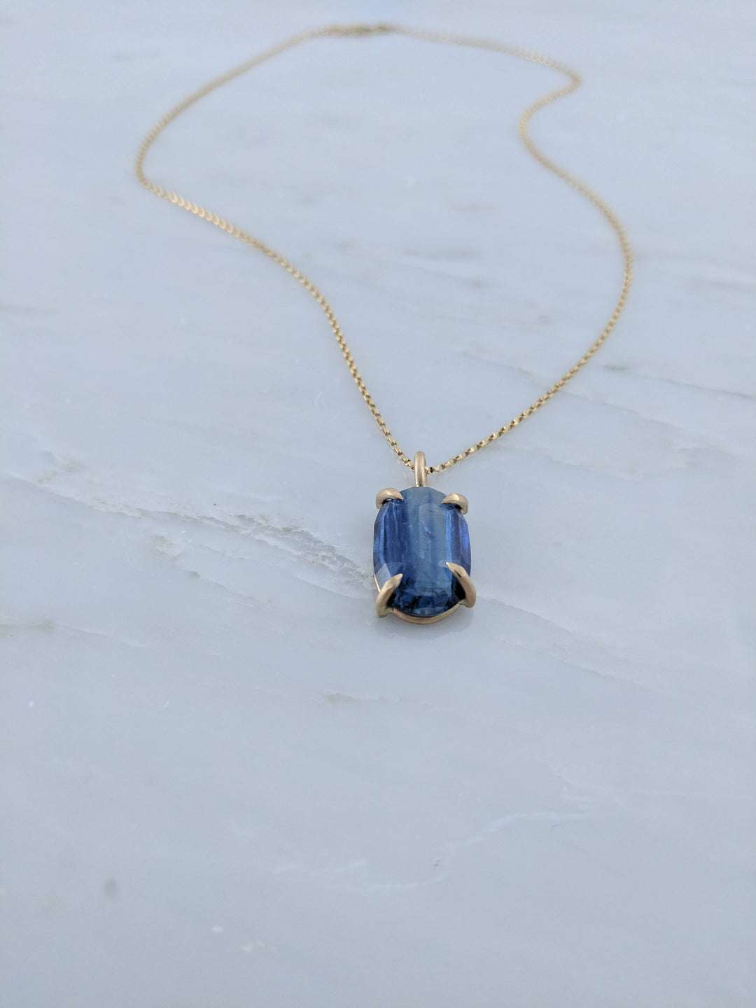 Kyanite Necklace in 14K Gold