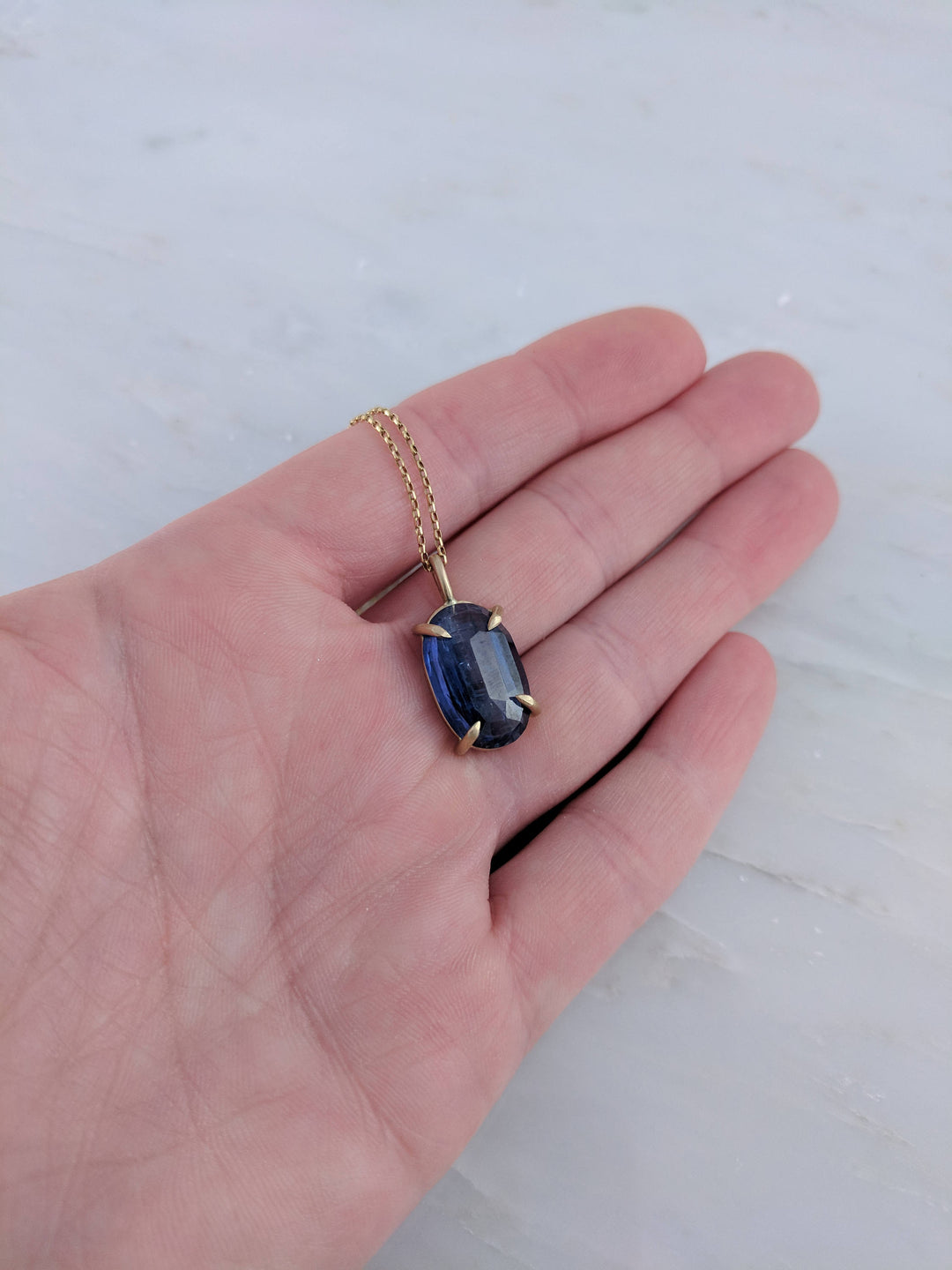 Kyanite Necklace in 14K Gold