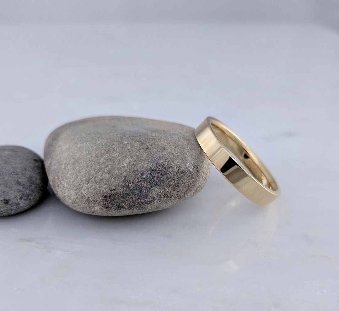 Men's 4mm 14K Yellow Gold Flat Band