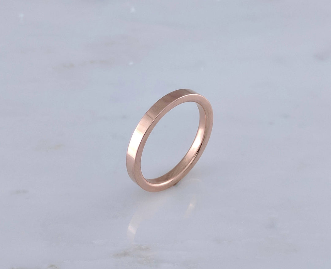 2.5mm 14K Rose Gold Flat Band