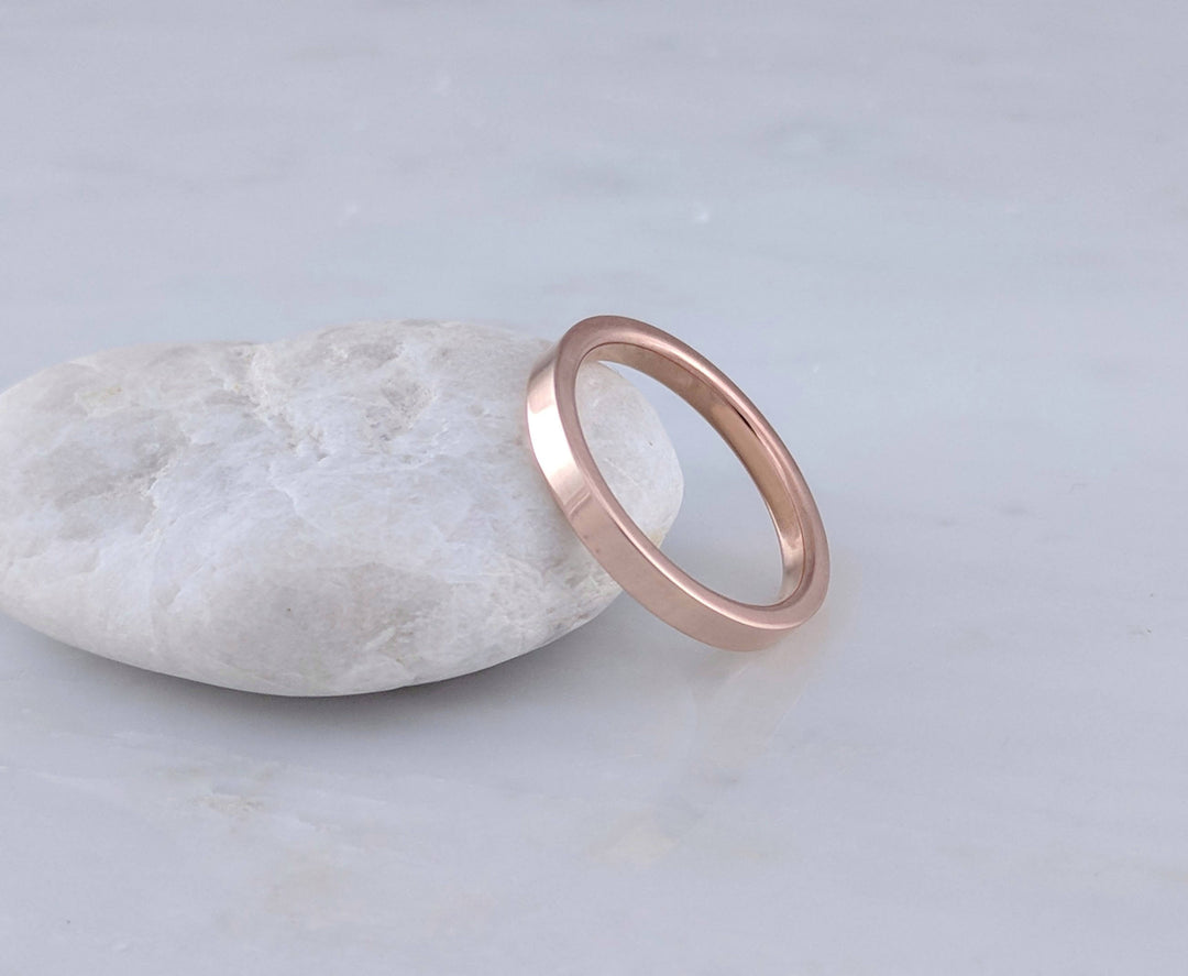 2.5mm 14K Rose Gold Flat Band