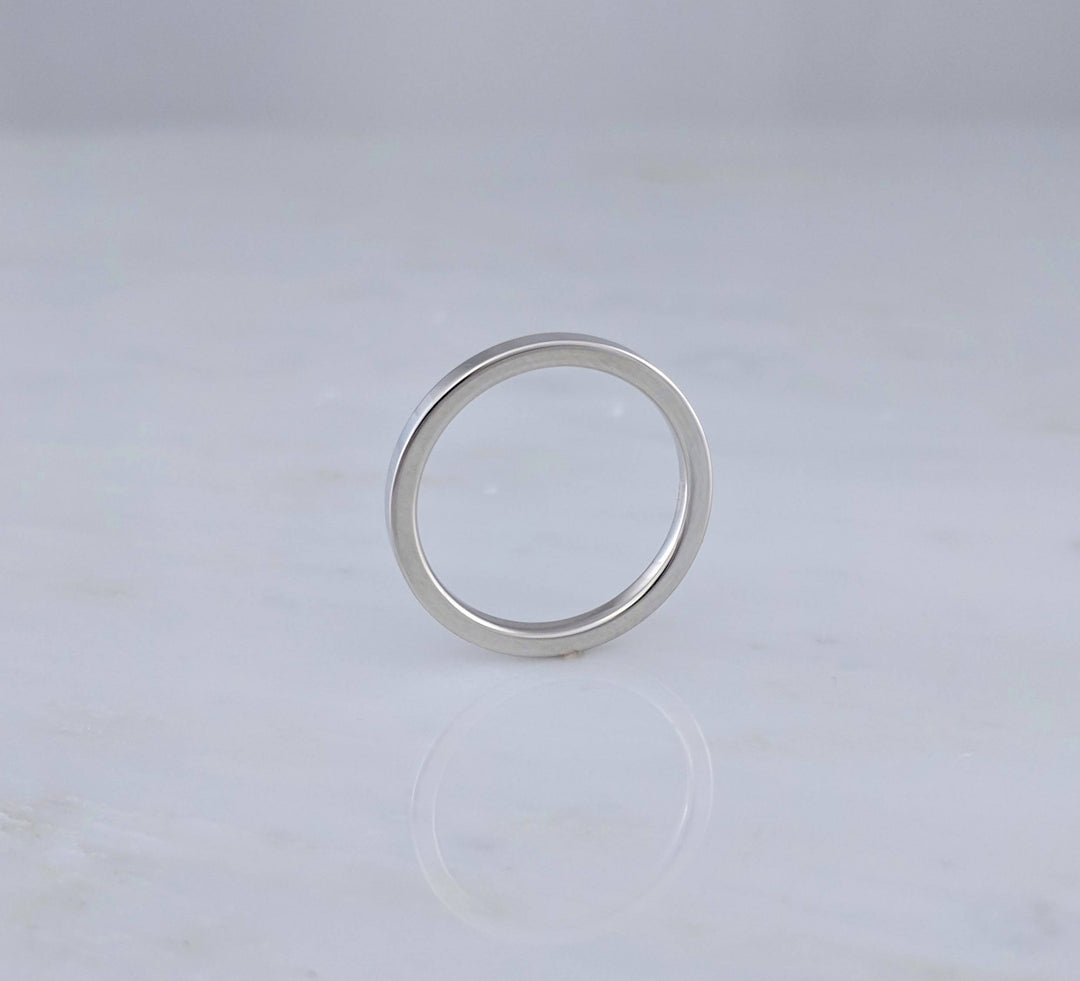 1.5mm 14K White Gold Flat Band