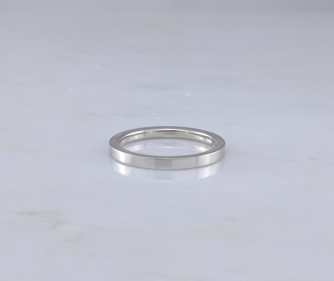 2mm Comfort Fit 14K White Gold Ring