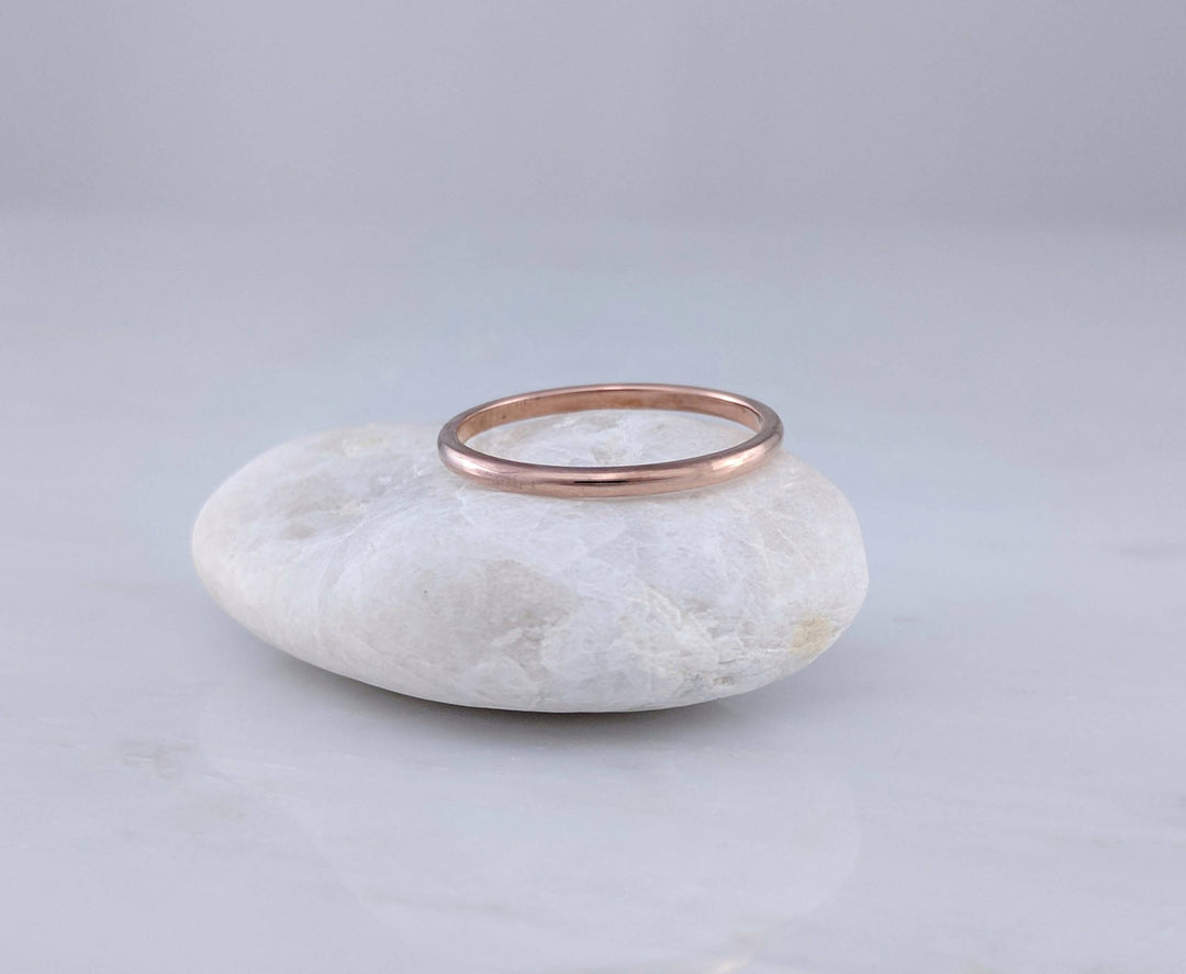 1.5mm 14K Rose Gold Half Round Band