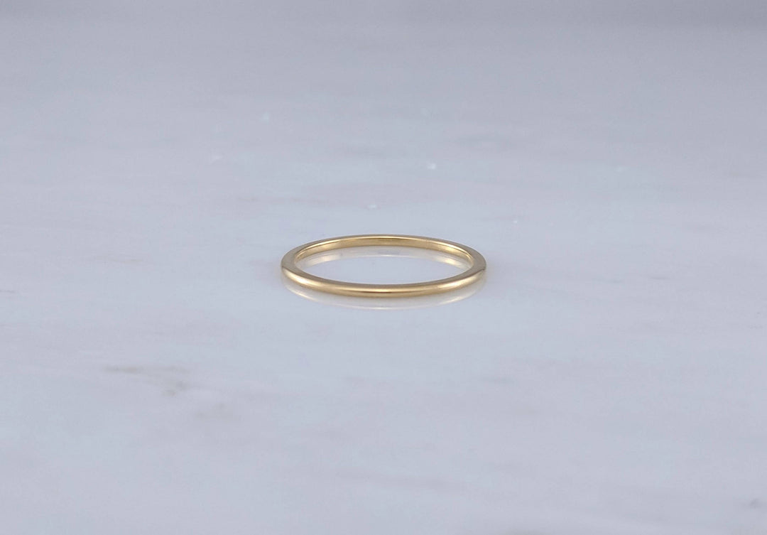 Thin 14K Half Round Band | Yellow Gold