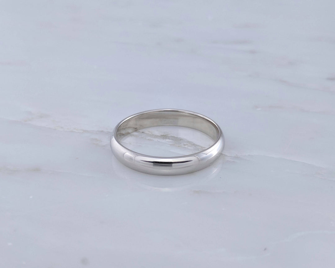 Men's 4mm 14K White Gold Half Round Band