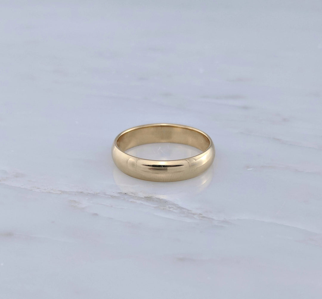 Men's 5mm 14K Yellow Gold Half Round Wedding Band