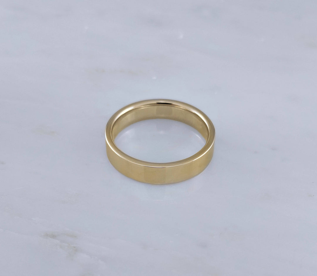 Men's 5mm 14K Yellow Gold Flat Band