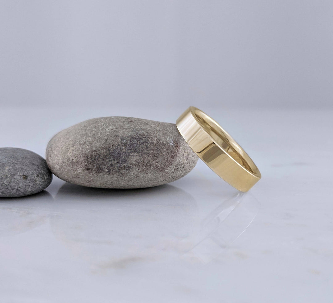 Men's 5mm 14K Yellow Gold Flat Band