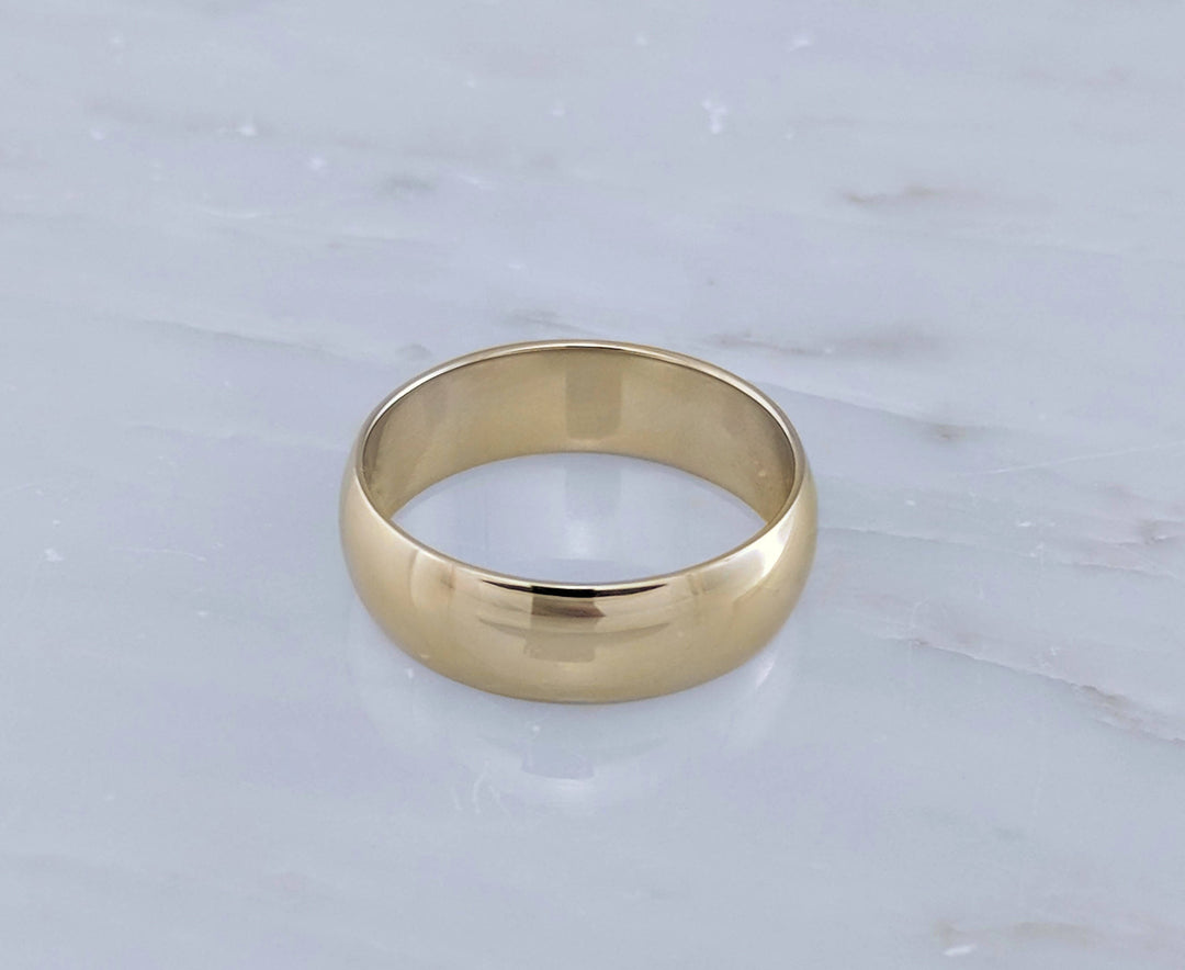 Men's 7mm 14K Yellow Gold Half Round Band