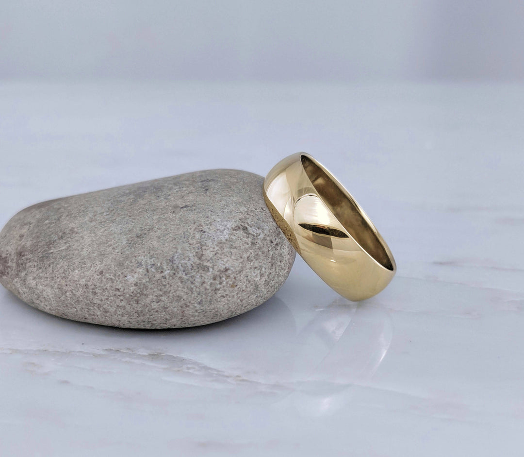 Men's 7mm 14K Yellow Gold Half Round Band