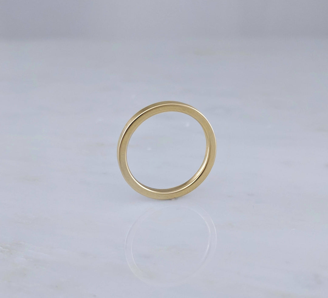 2mm 14K Yellow Gold Flat Band