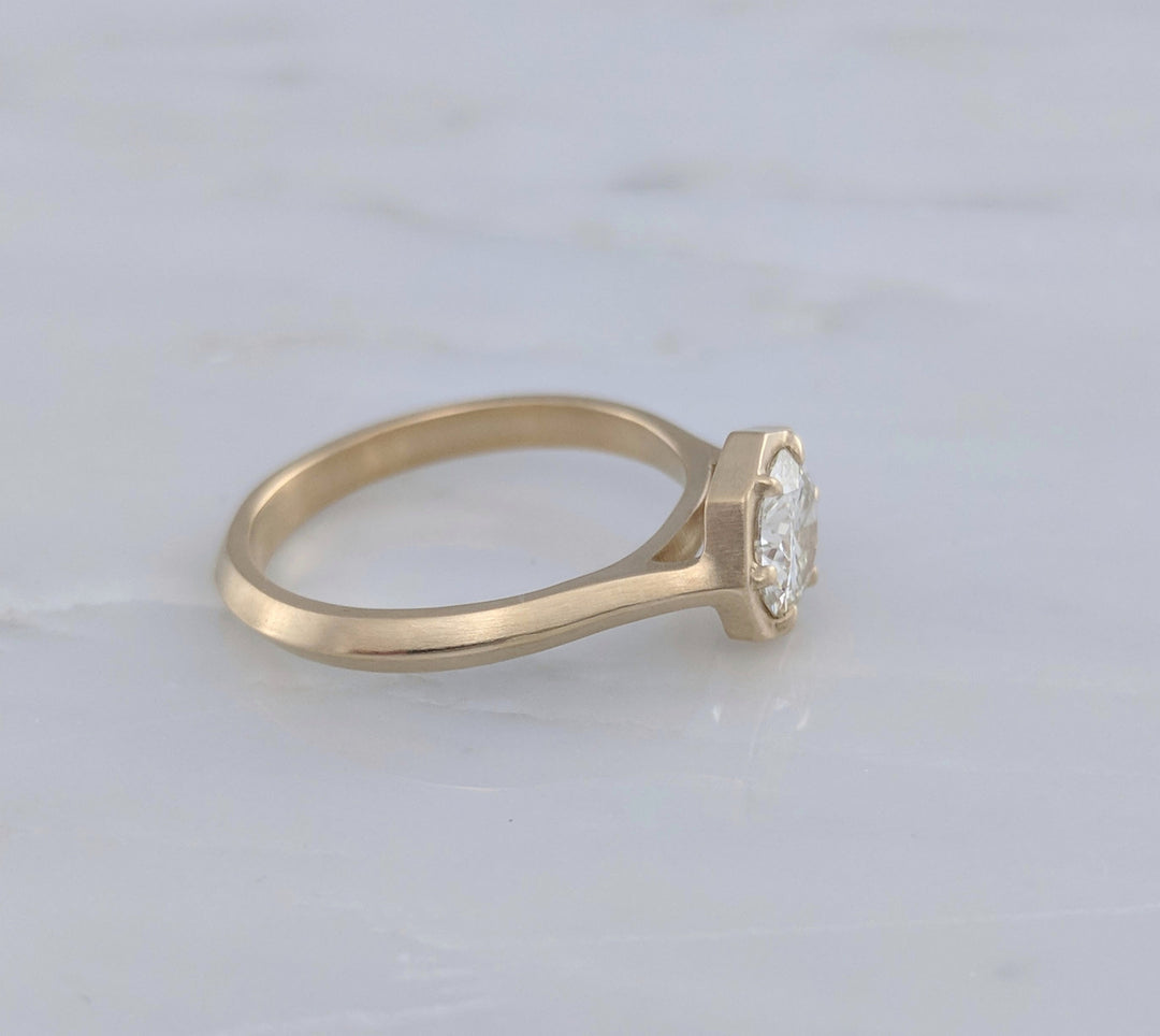 .77ct Diamond Ring with Knife Edge Band | 18K Yellow Gold