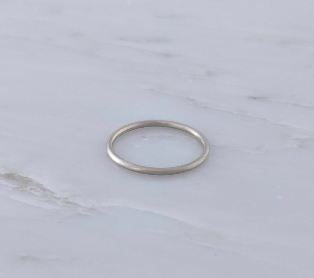 Thin 1.3mm 14K White Gold Ring