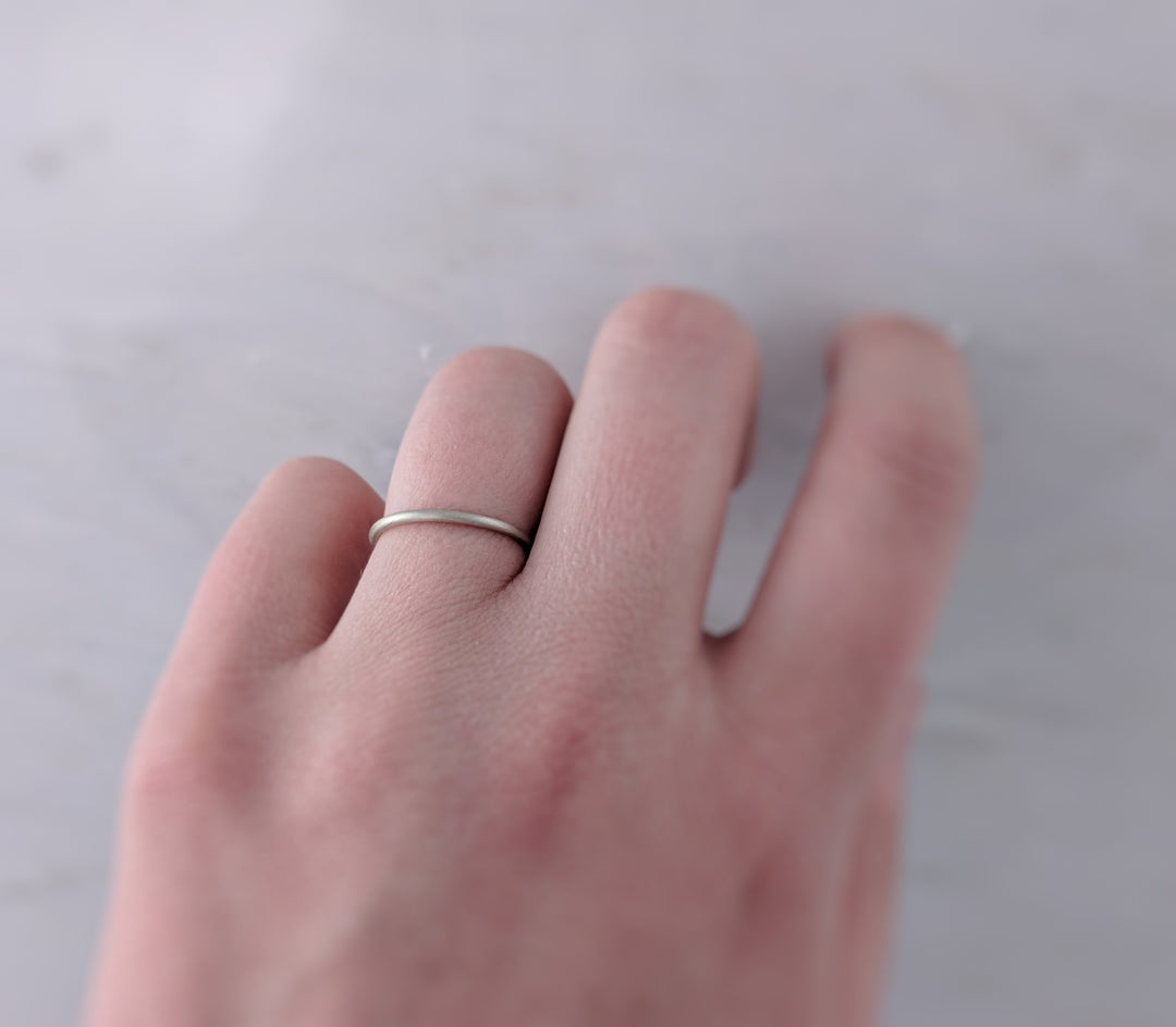 Thin 1.3mm 14K White Gold Ring