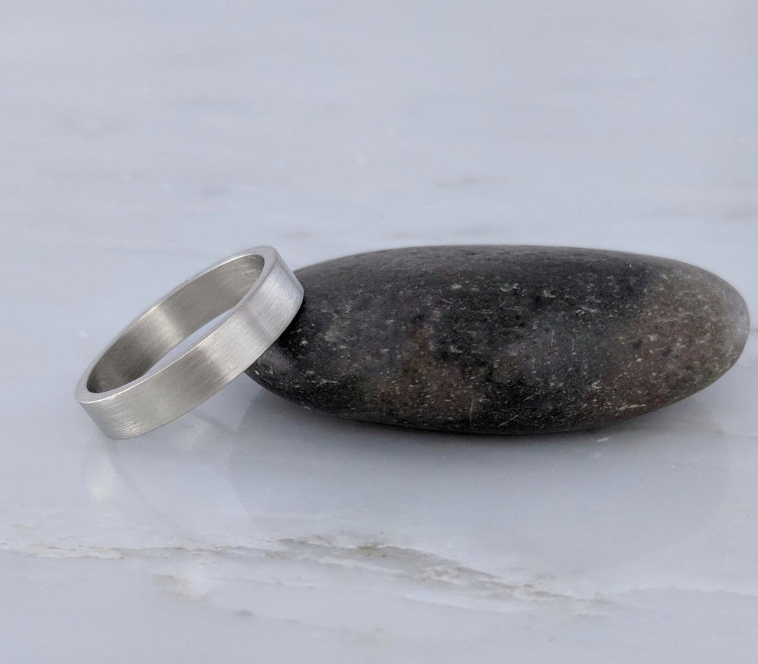 Men's 4mm Flat Band in 14K White Gold