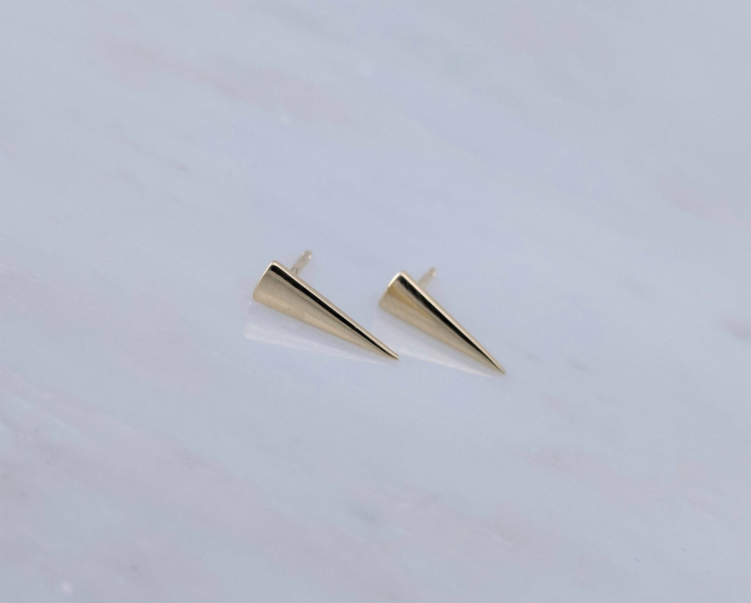 Triangle Stud Earrings in Gold