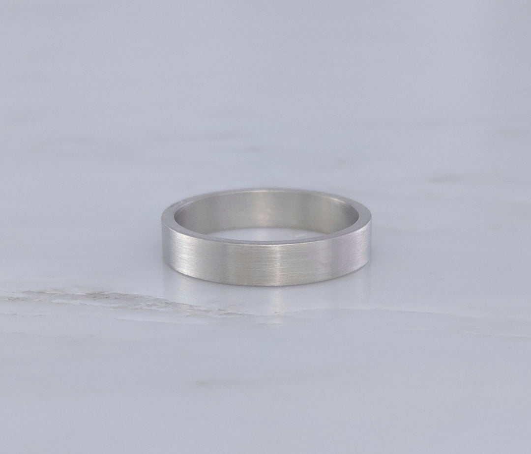 Men's 4mm Flat Band in 14K White Gold