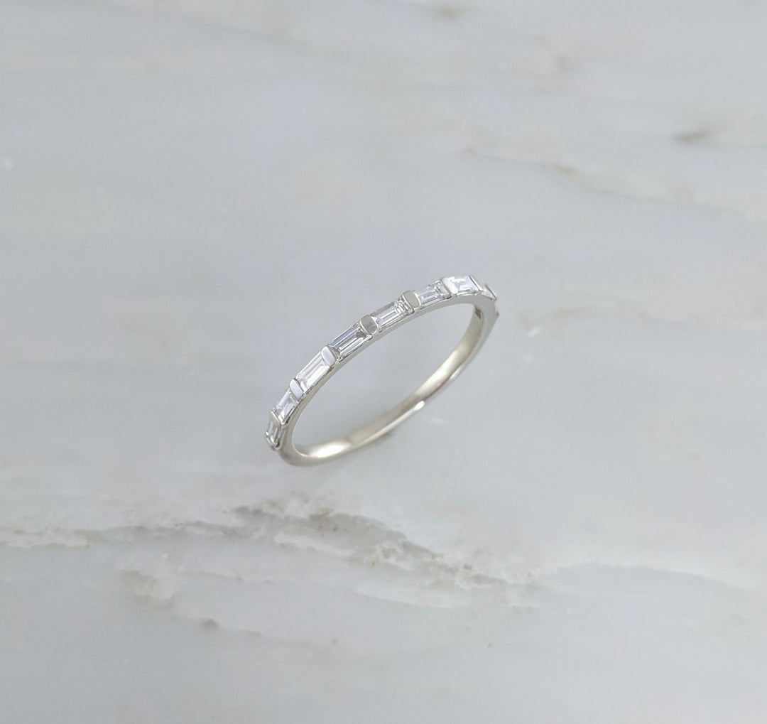 Baguette Ring in 14K White Gold