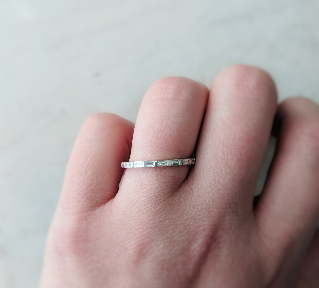 Baguette Ring in 14K White Gold