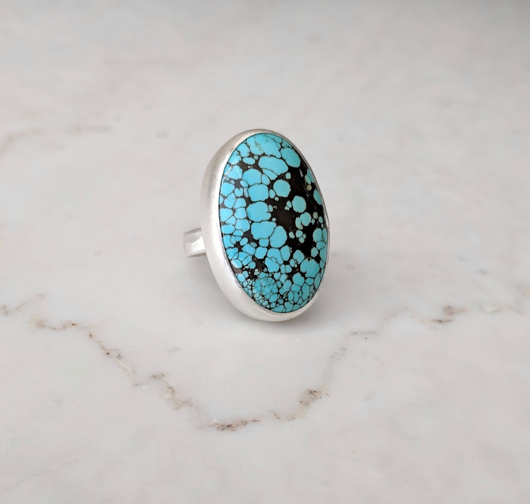 Big Turquoise Statement Ring | Sterling Silver