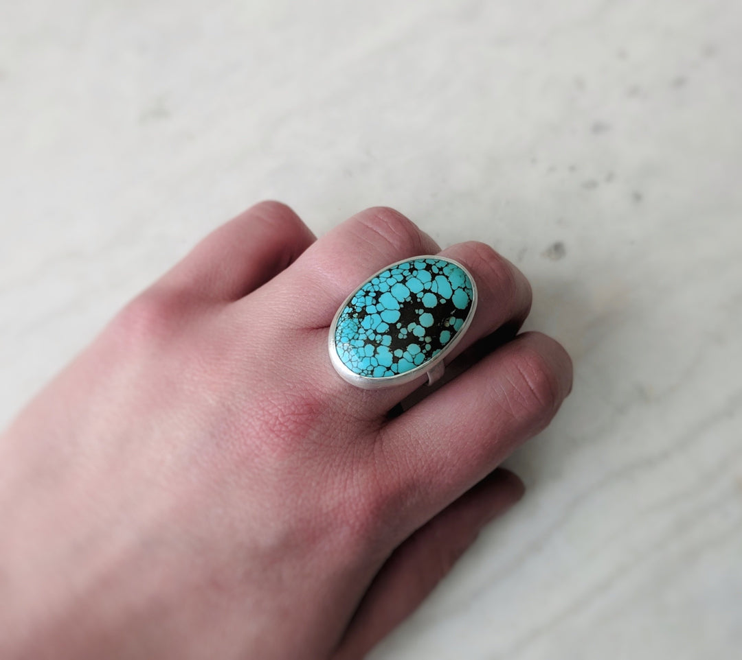 Big Turquoise Statement Ring | Sterling Silver
