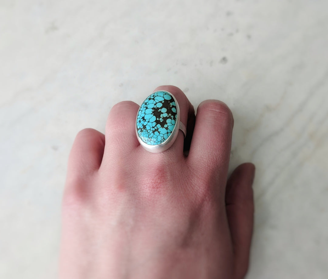 Big Turquoise Statement Ring | Sterling Silver