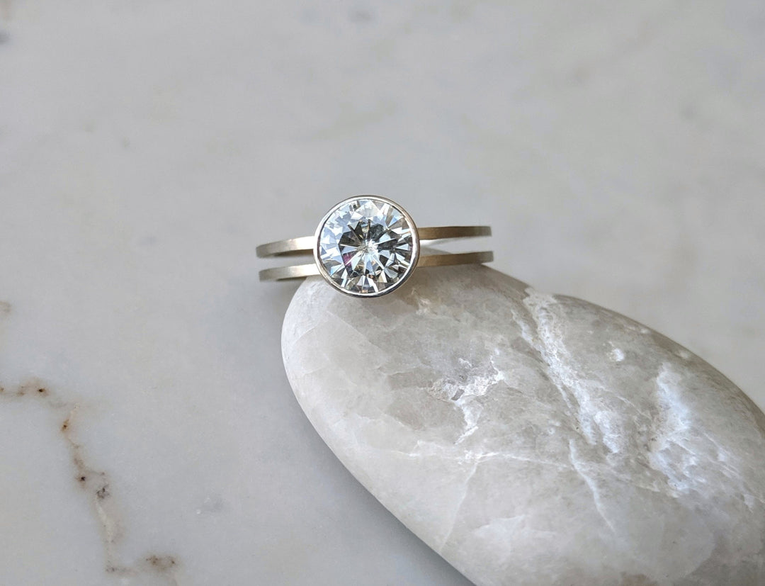 Special Listing for Kim ~ Moissanite Ring + Baguette Band