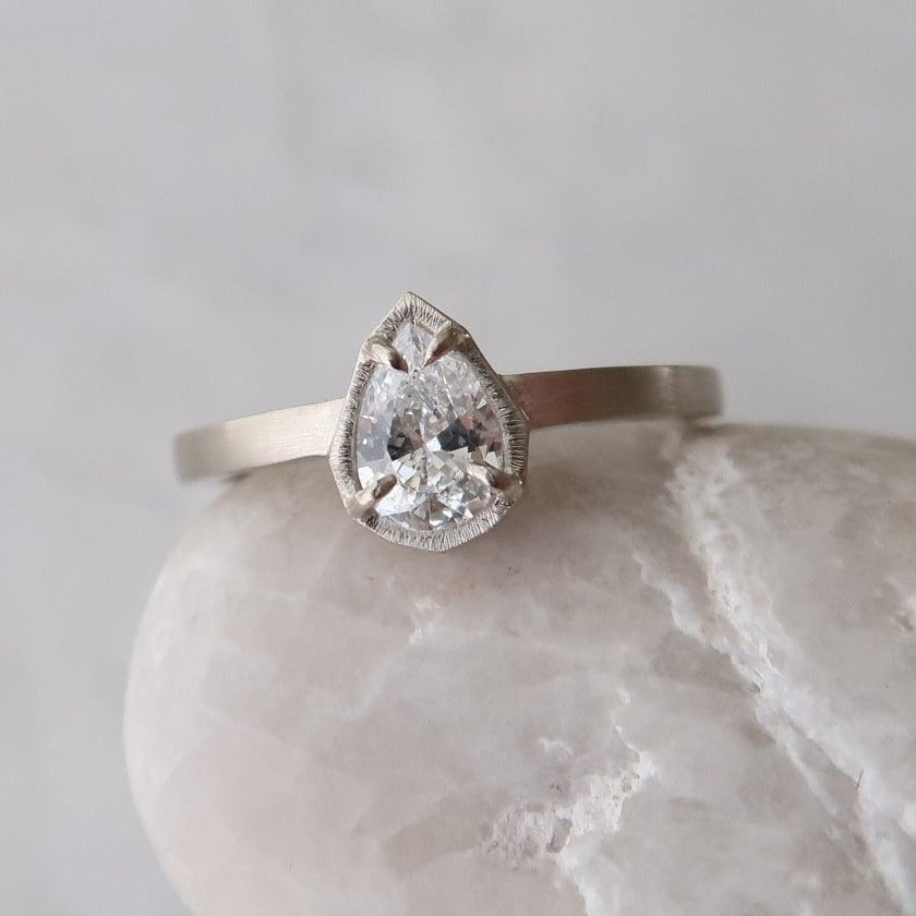 Geo Pear Diamond Ring | North + South