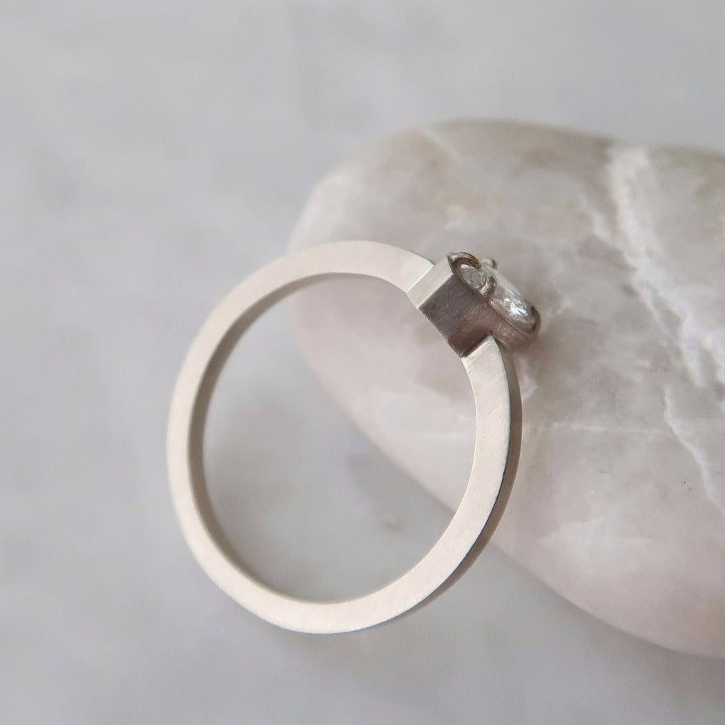 Geo Pear Diamond Ring | North + South