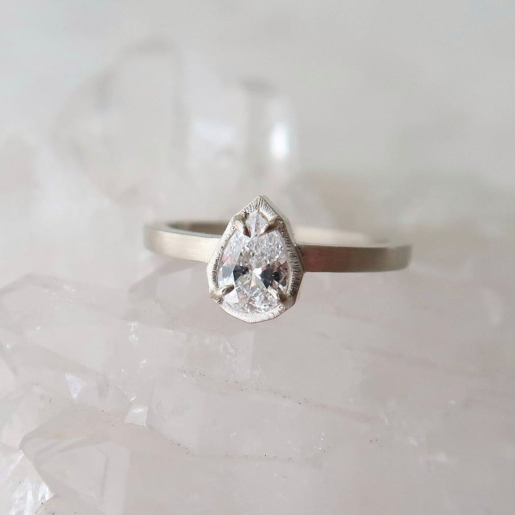 Geo Pear Diamond Ring | North + South