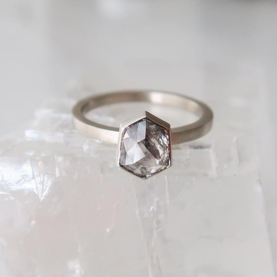 1.07 CT Hexagon Diamond Ring