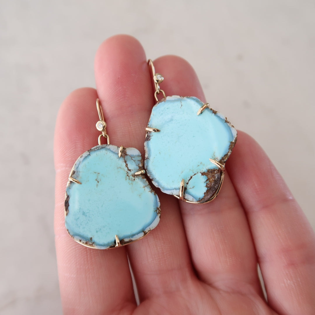 Turquoise Slab Earrings No. 1