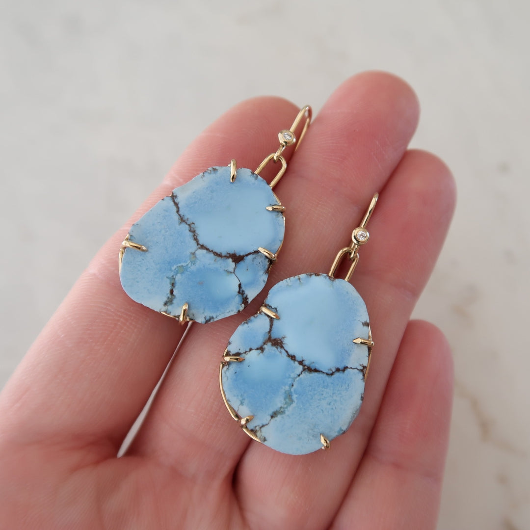 Turquoise Slab Earrings No. 2