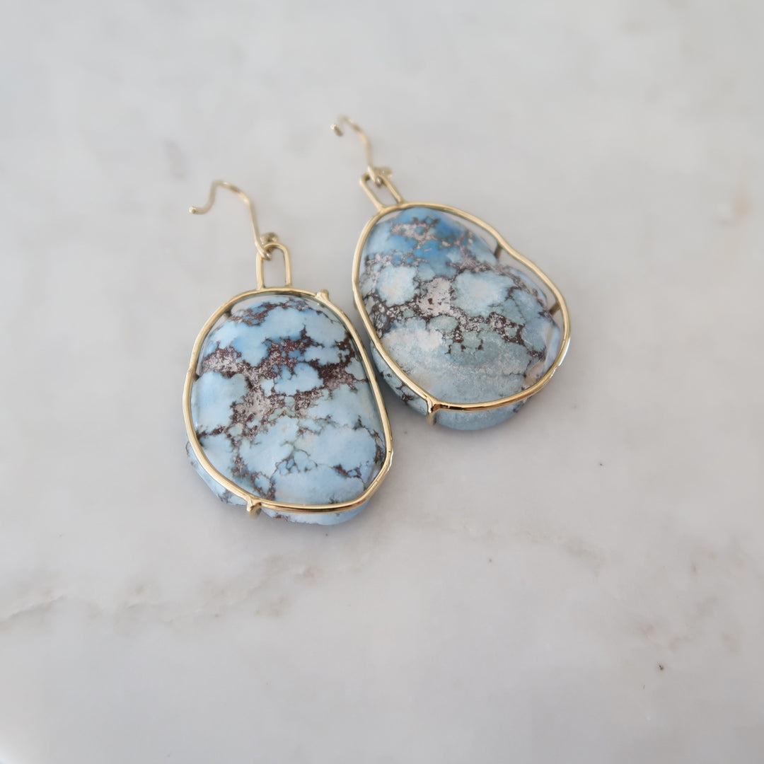 Turquoise Slab Earrings No. 2